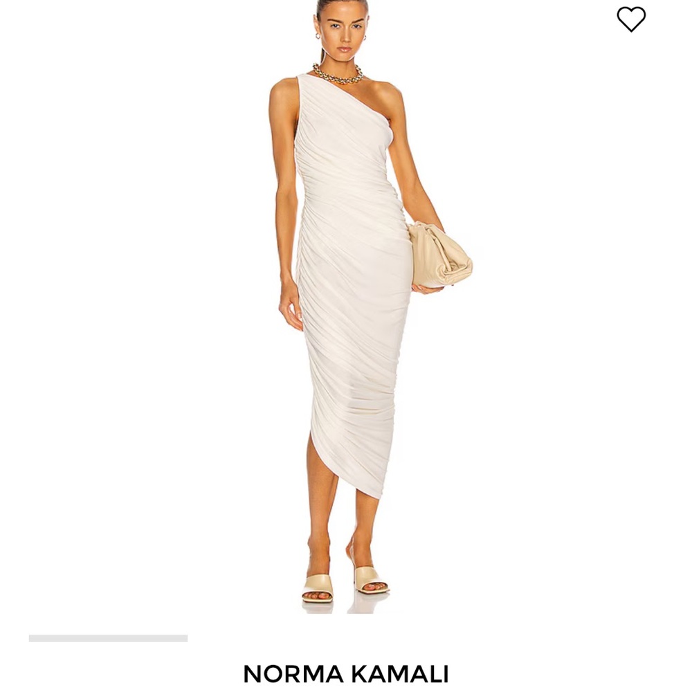 Norma Kamali: Diana Ruched One-Shoulder Gown
Color: IVORY
Size: Medium